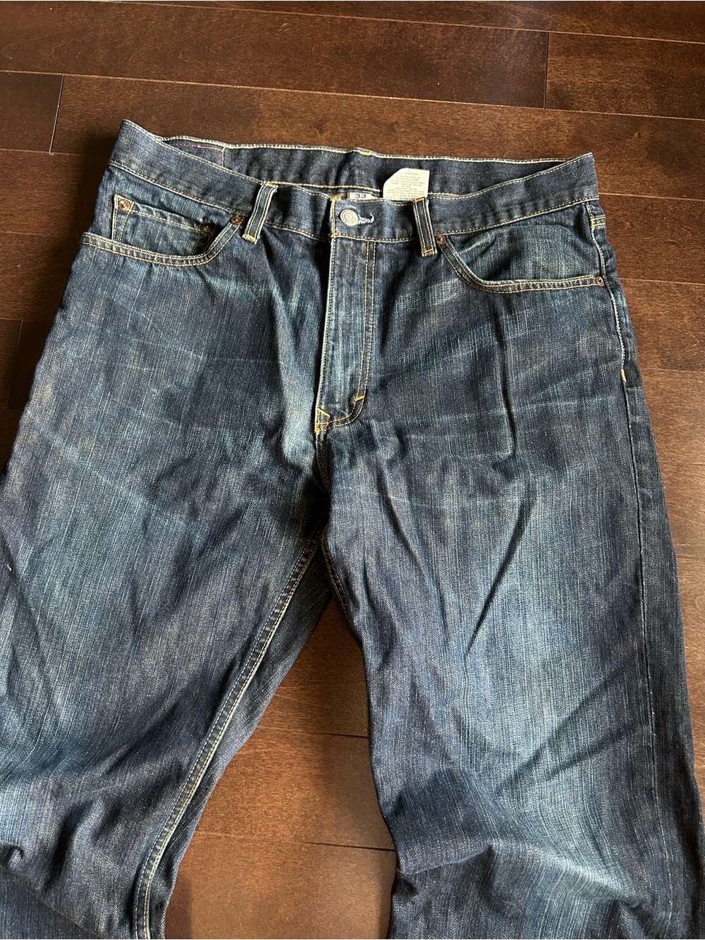 y2k Banana Republic Denim Men's Straight Leg Bootcut Style Jeans Dark Wash - Picture 4 of 7